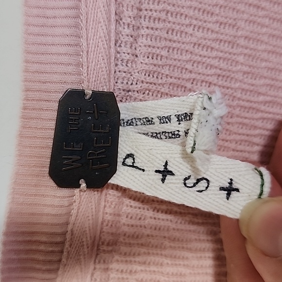 Free People We The Free Rainbow Thermal Baby Pink Top Size S - Picture 8 of 10